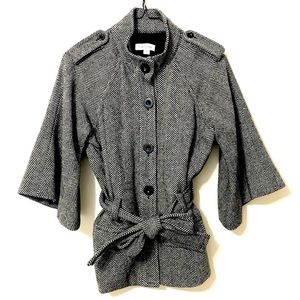 Calvin Klein Jacket Coat Belted Designer-Look 3/4 Sleeves Size 4